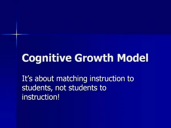 Cognitive Growth Model