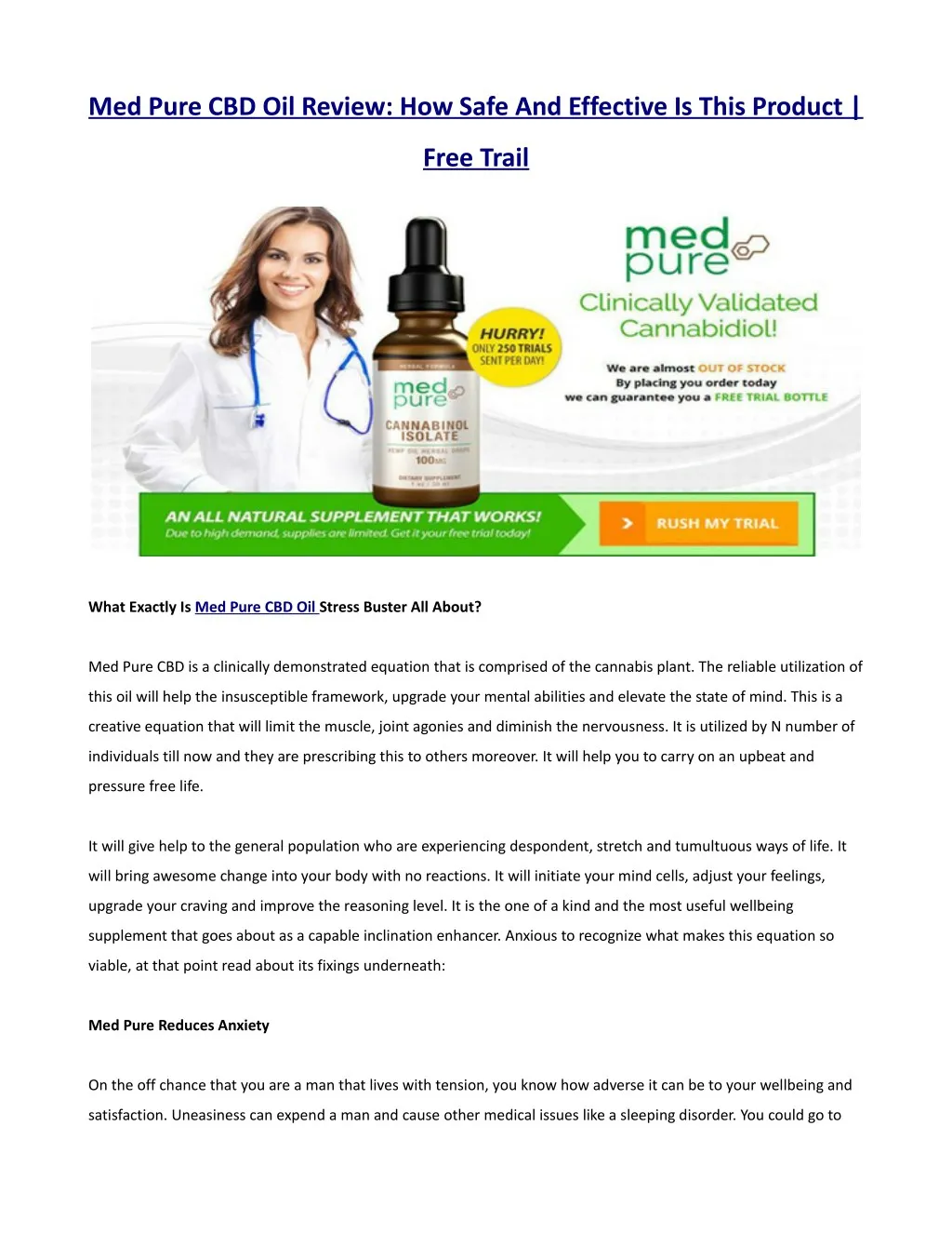 med pure cbd oil review how safe and effective