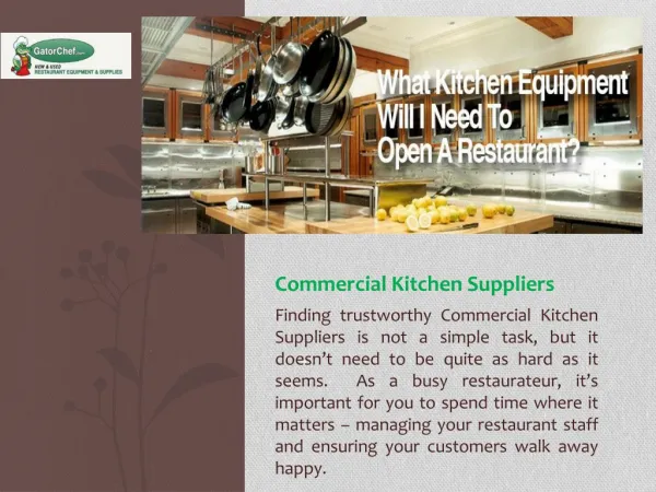 Commercial Kitchen Suppliers