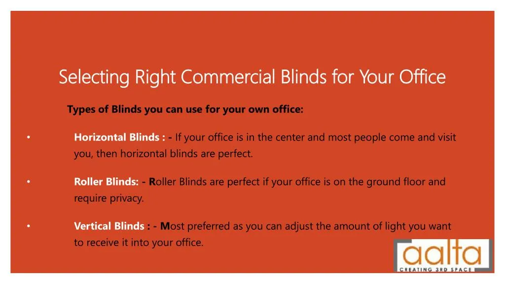 selecting right commercial blinds for your office