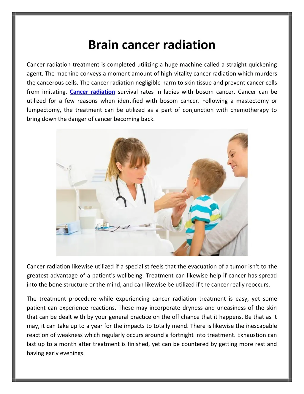 brain cancer radiation