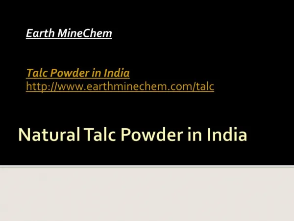Natural Talc Powder in India