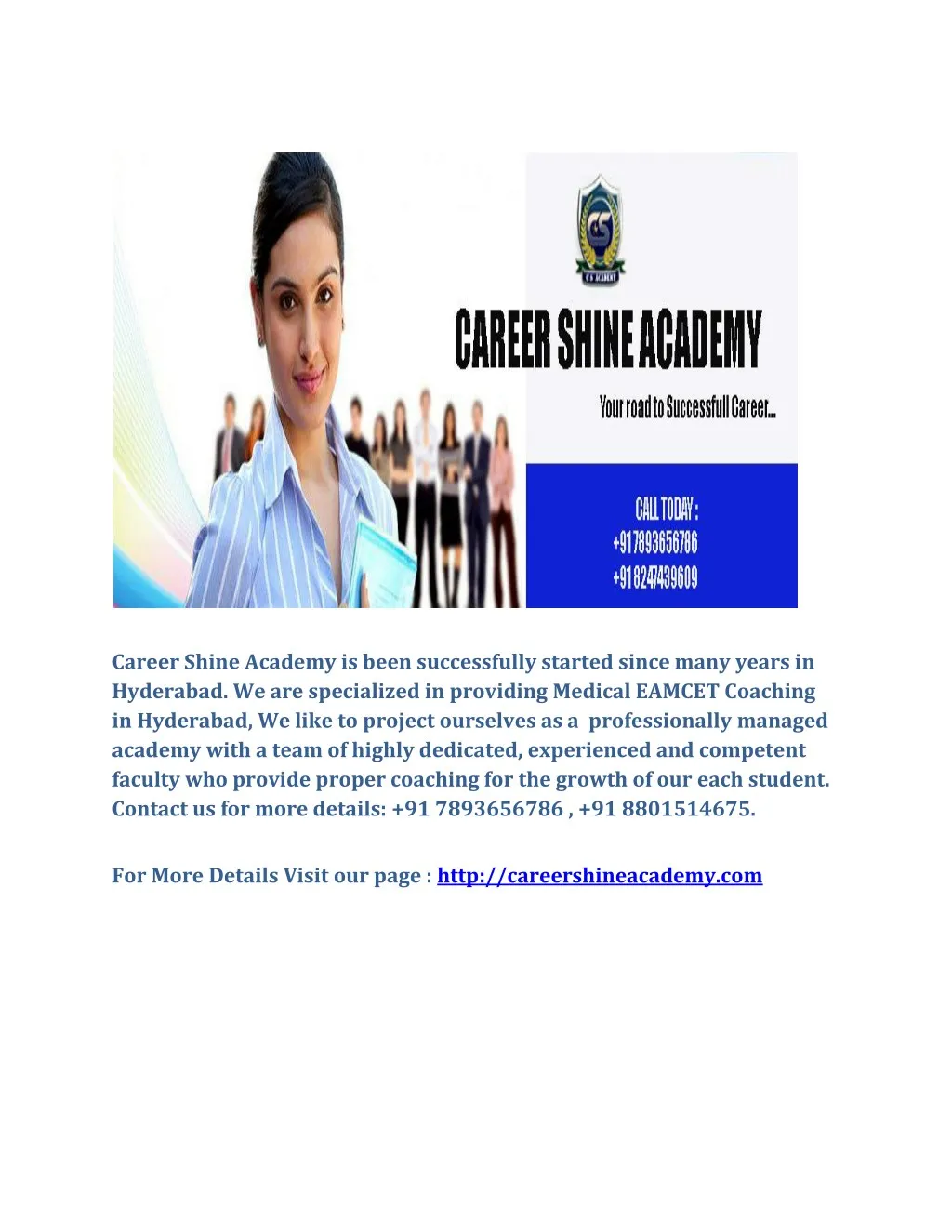 career shine academy is been successfully started