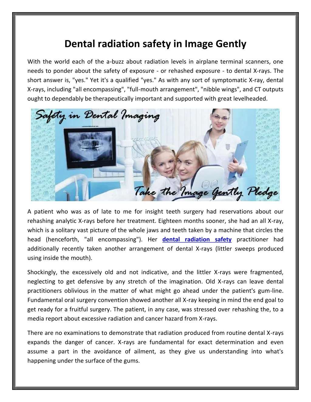 dental radiation safety in image gently