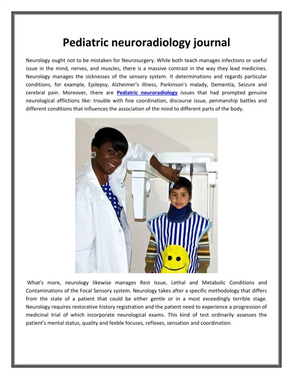 Pediatric neuroradiology journal