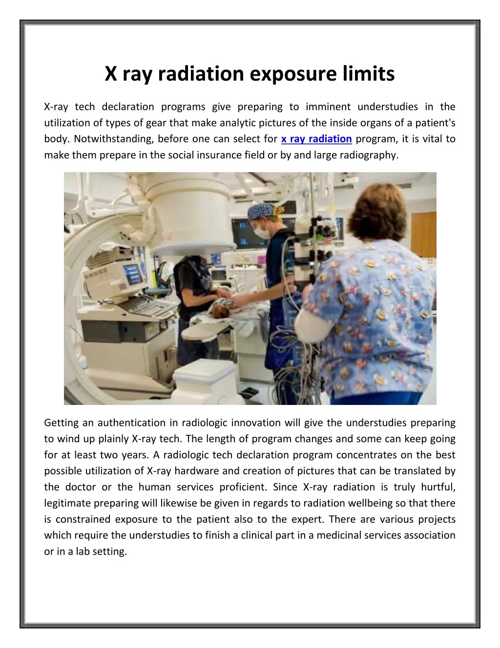 x ray radiation exposure limits