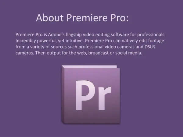 About Premiere Pro
