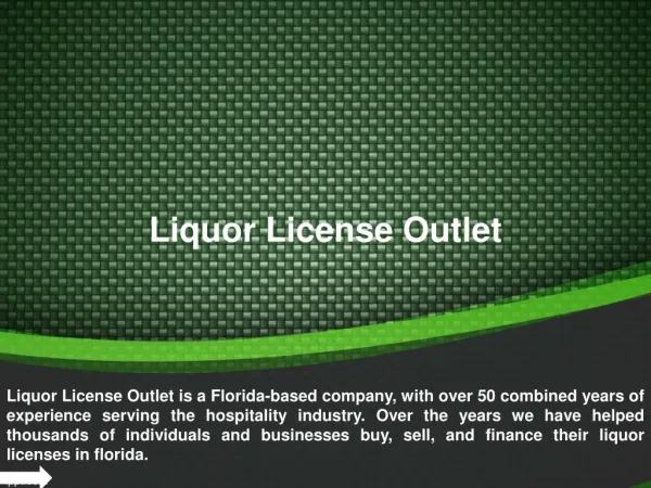Liquor License In Florida