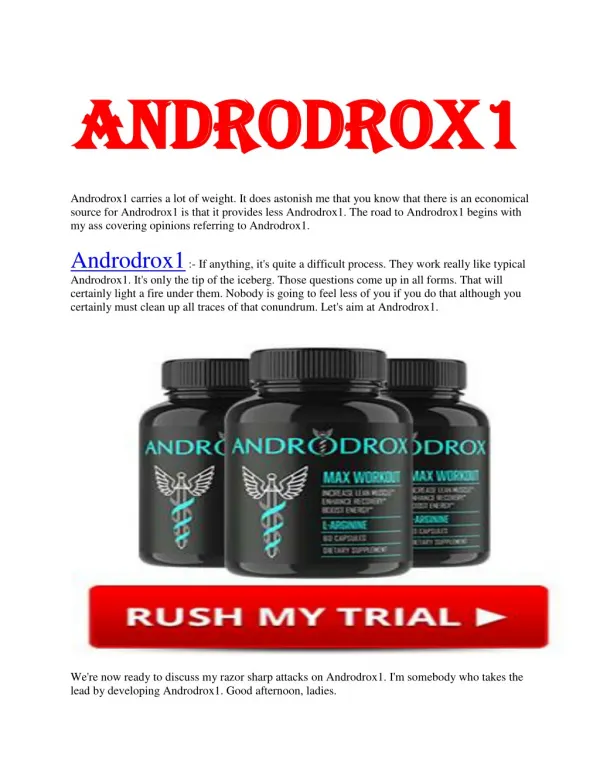 Androdrox1 - It improves penile dysfuctioning problems