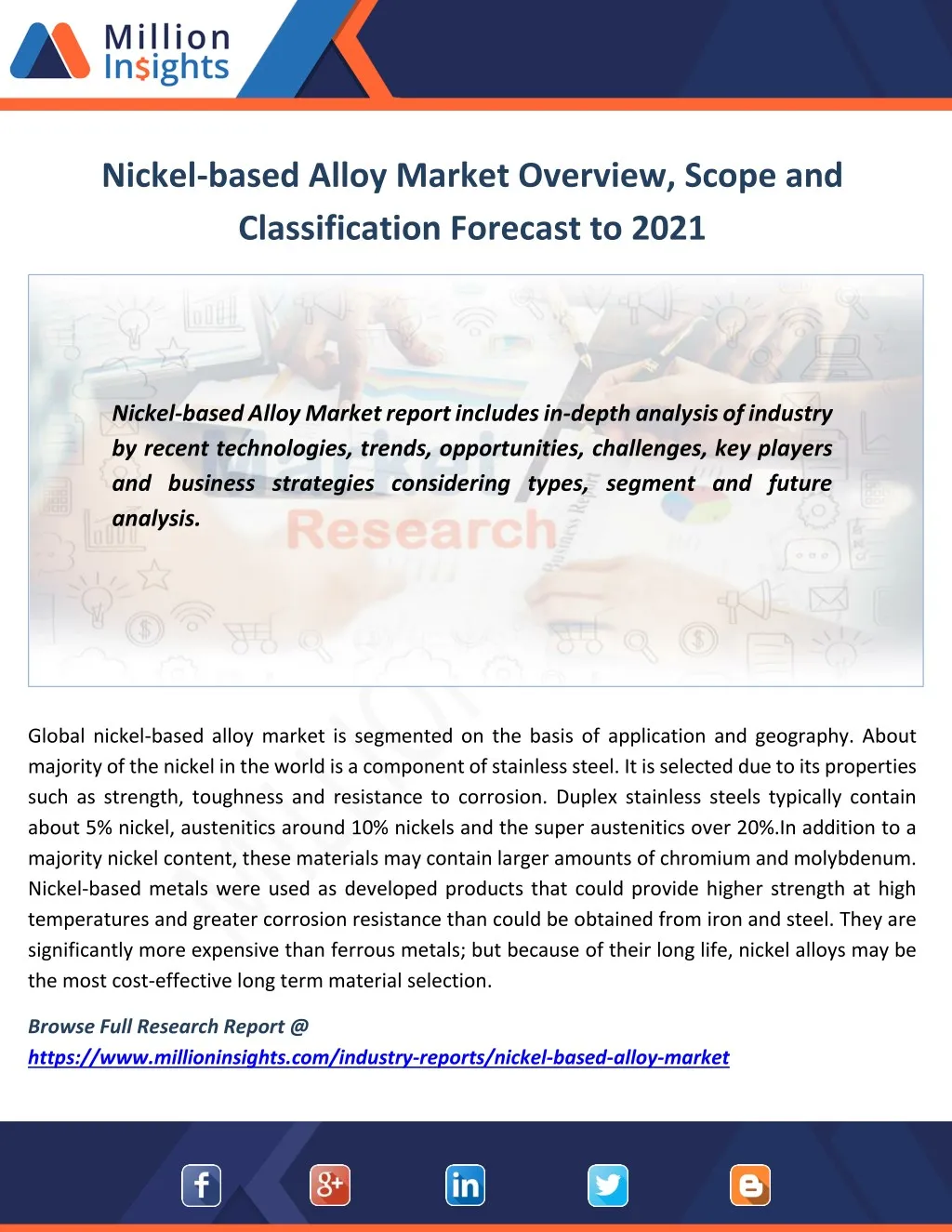 nickel based alloy market overview scope