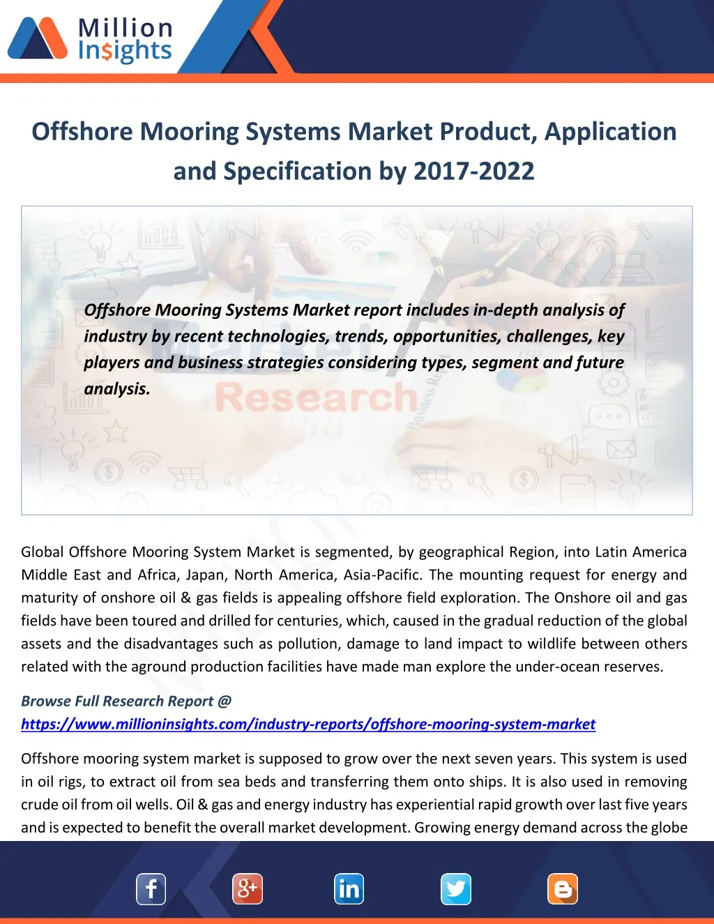 offshore mooring systems market product