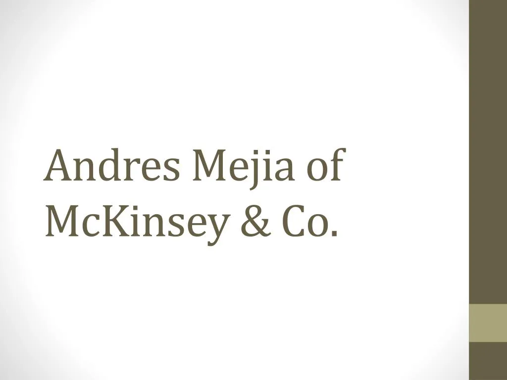 andres mejia of mckinsey co