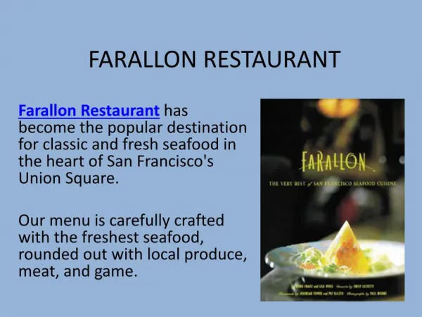 Popular Seafood Restaurant San Francisco
