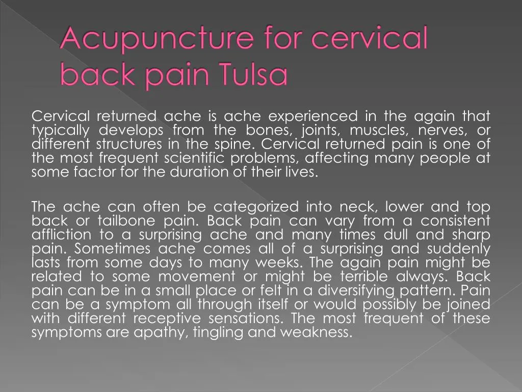 acupuncture for cervical back pain tulsa