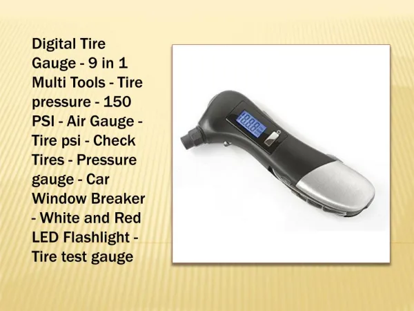 Digital Tire Gauge - 9 in 1 Multi Tools