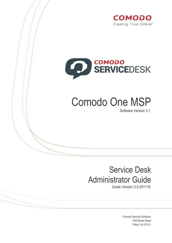 Service Desk Administrator Guide with Examples - Comodo One