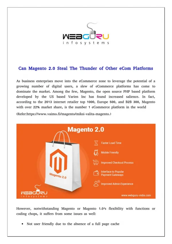 Can Magento 2.0 Steal The Thunder of Other eCom Platforms