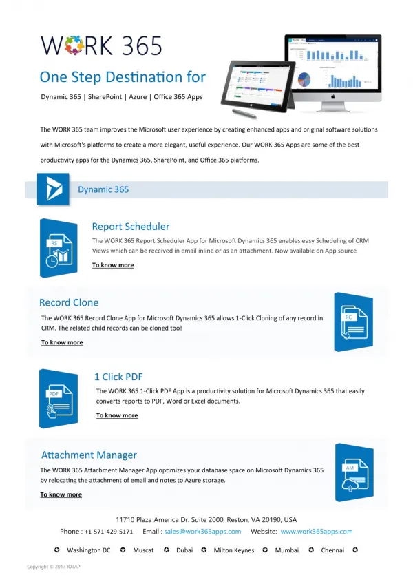 Microsoft Dynamics 365, SharePoint & Office 365 Apps