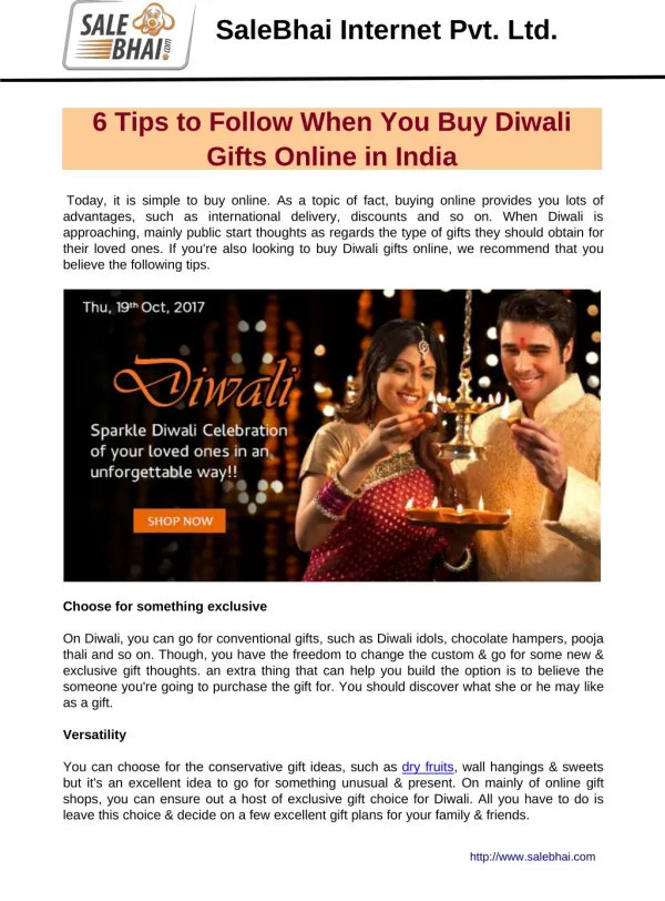 6 Tips to Follow When You Buy Diwali Gifts Online in India