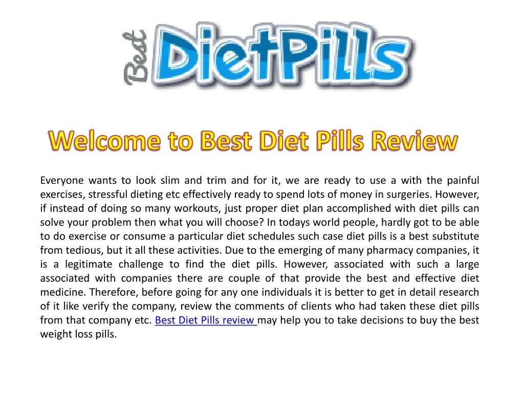 welcome to best diet pills review