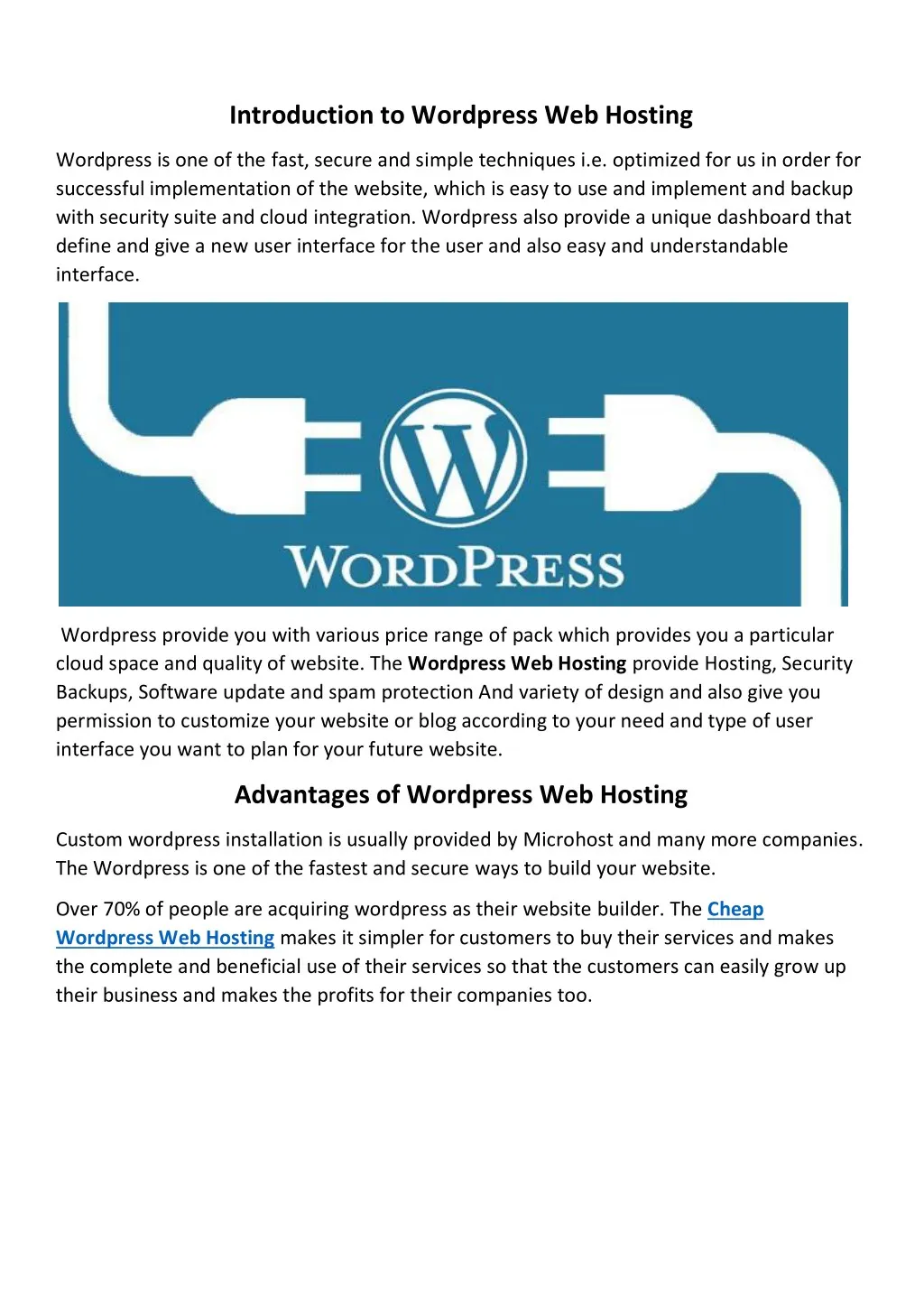 introduction to wordpress web hosting