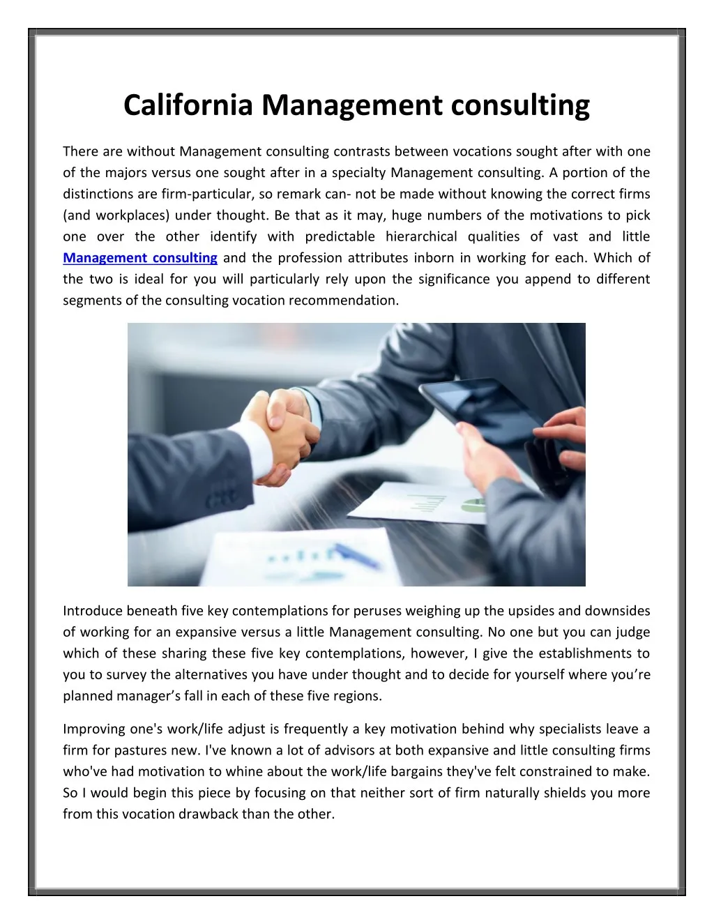 california management consulting
