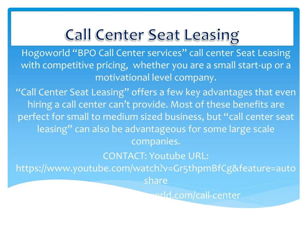 call center seat leasing