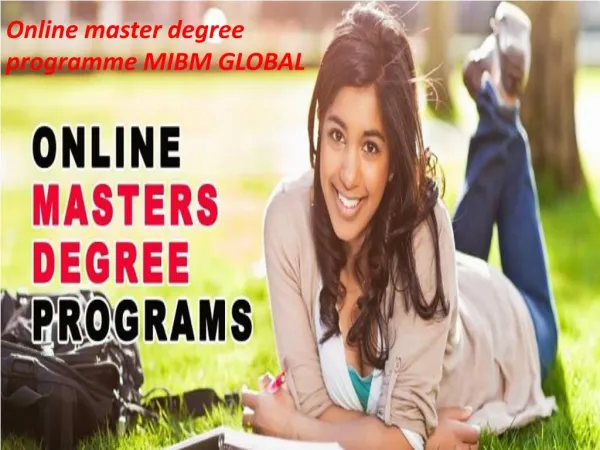 Online master degree programme - online graduate programme