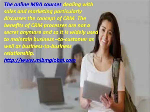 the online mba courses dealing with sales