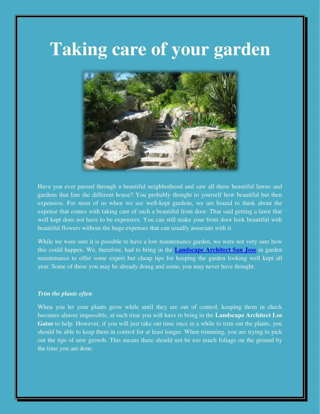 taking care of your garden