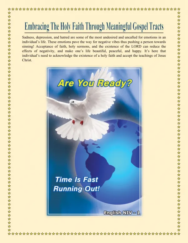 Embracing The Holy Faith Through Meaningful Gospel Tracts