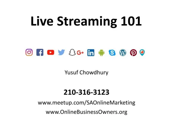 Live streaming 101