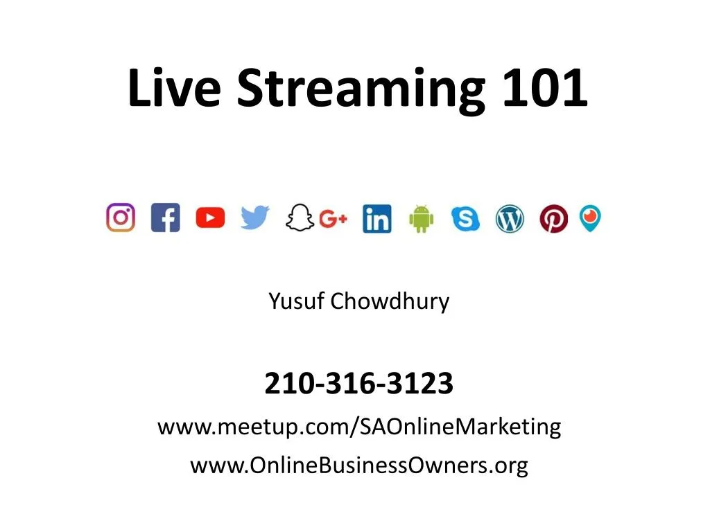 live streaming 101