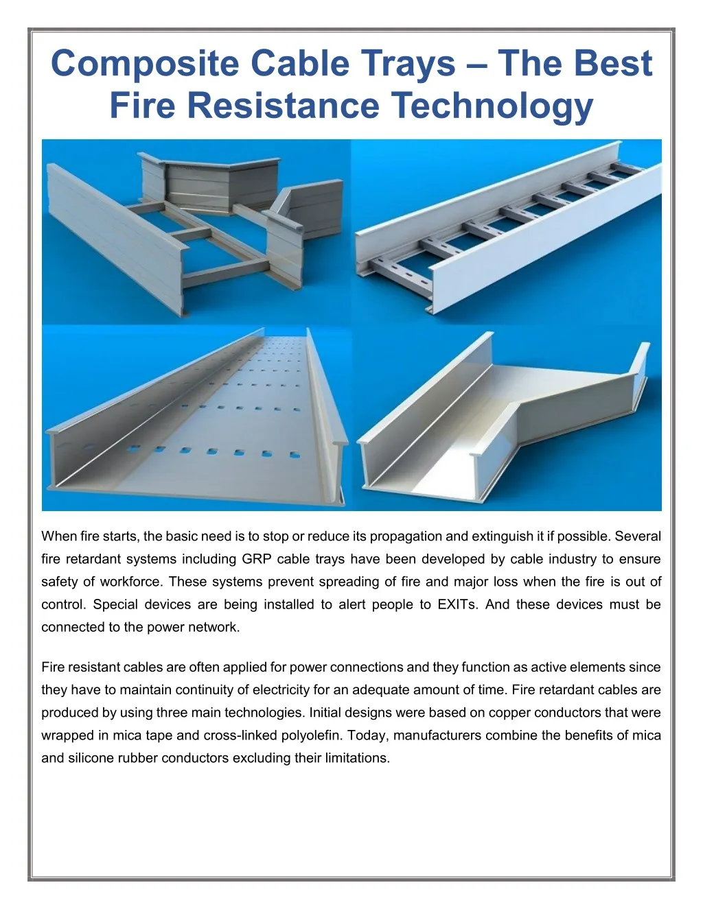 composite cable trays the best fire resistance