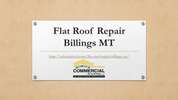 Flat Roof Repair Billings MT