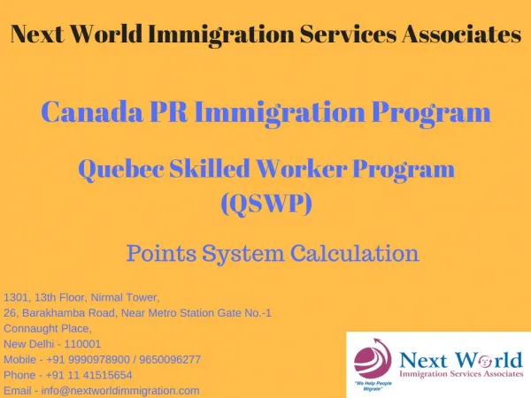 Quebec Skilled Worker Program Eligibility Criteria and Points Calculation