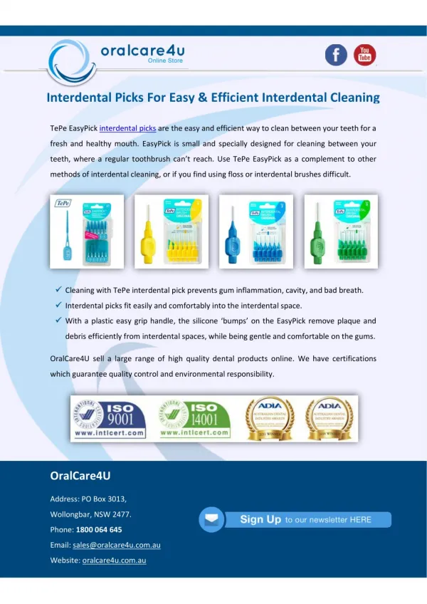 Interdental Picks For Easy & Efficient Interdental Cleaning