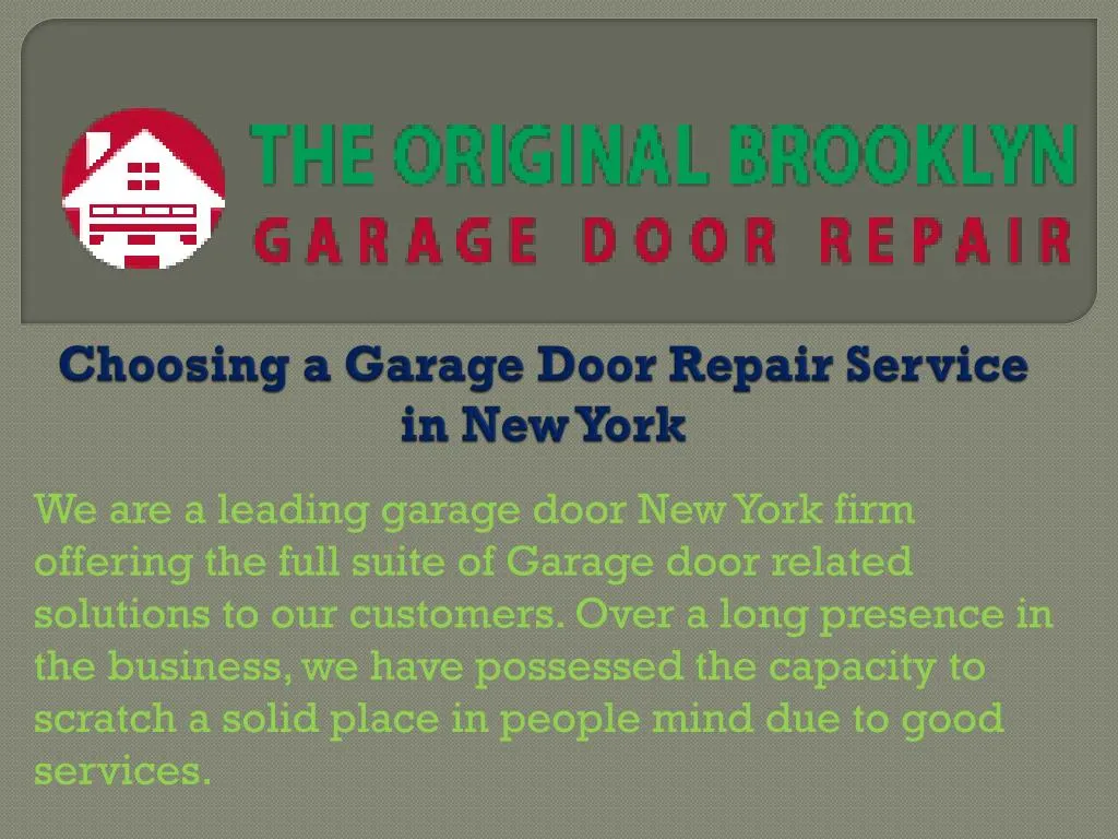 choosing a garage door repair service in new york