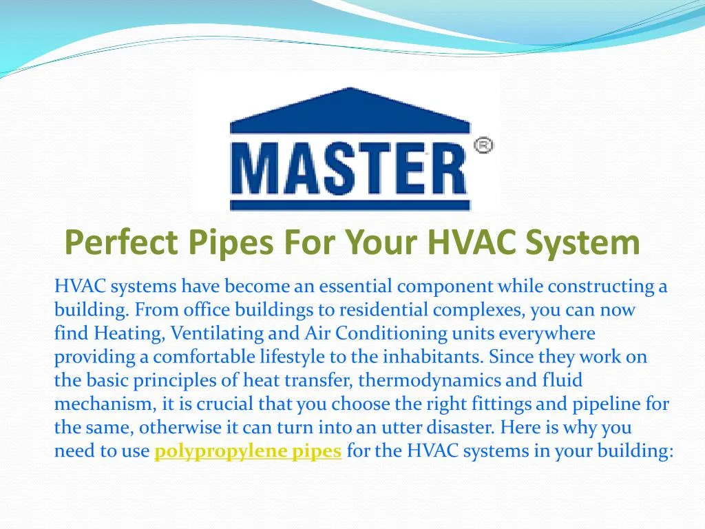 perfect pipes for your hvac system