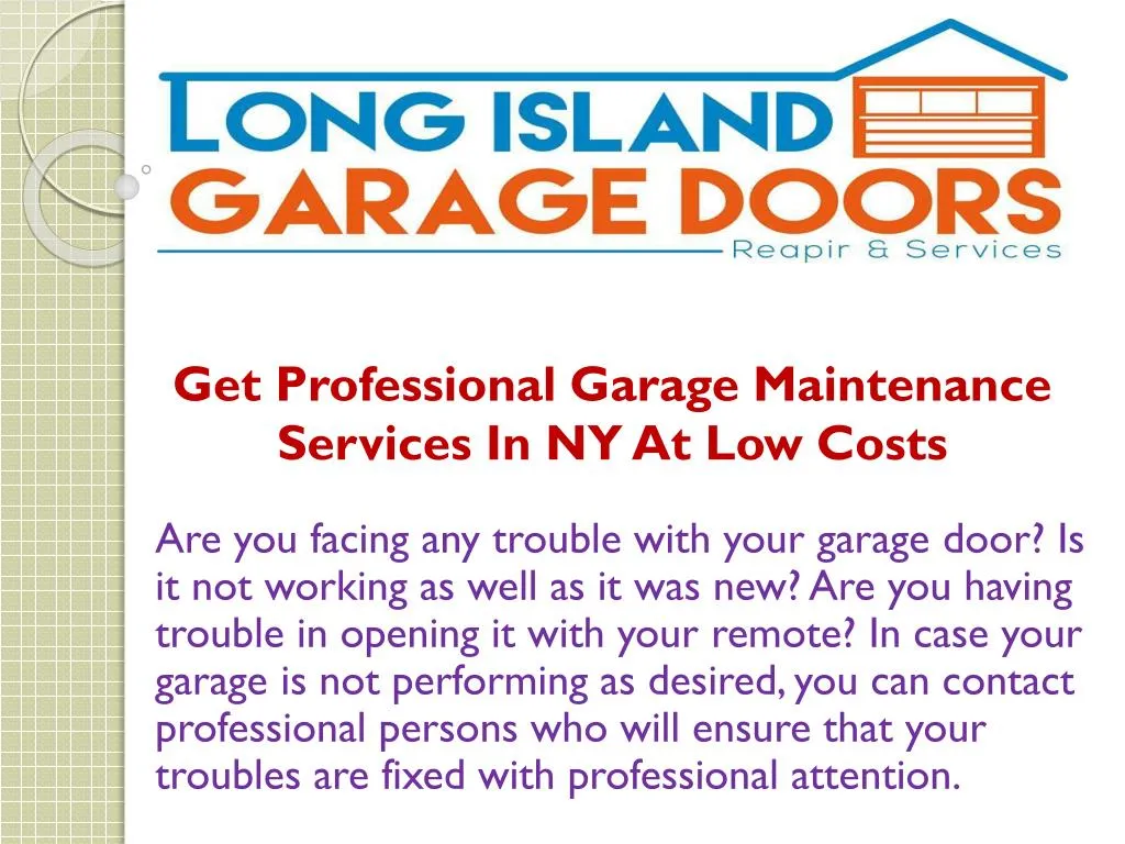 get professional garage maintenance services in ny at low costs