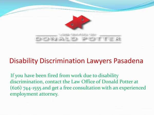 Disability Discrimination Lawyers Pasadena