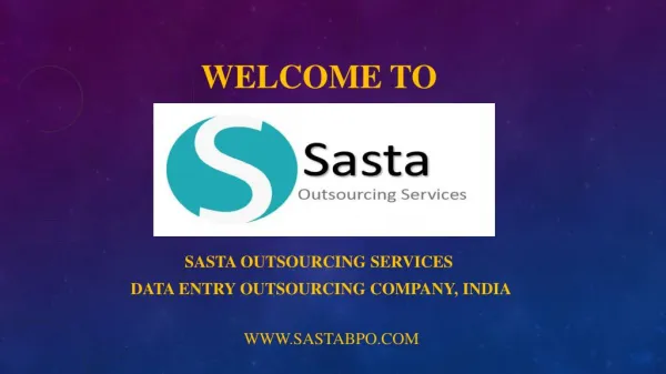 Outsource Data Entry Services - Sasta Outsourcing Services