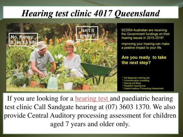 Hearing test clinic 4017 Queensland