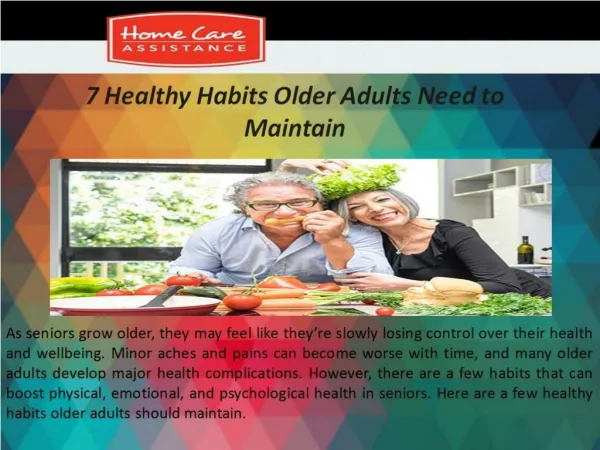 7 Healthy Habits Older Adults Need to Maintain