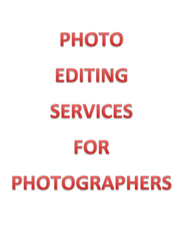 Image Editing Services for Photographers