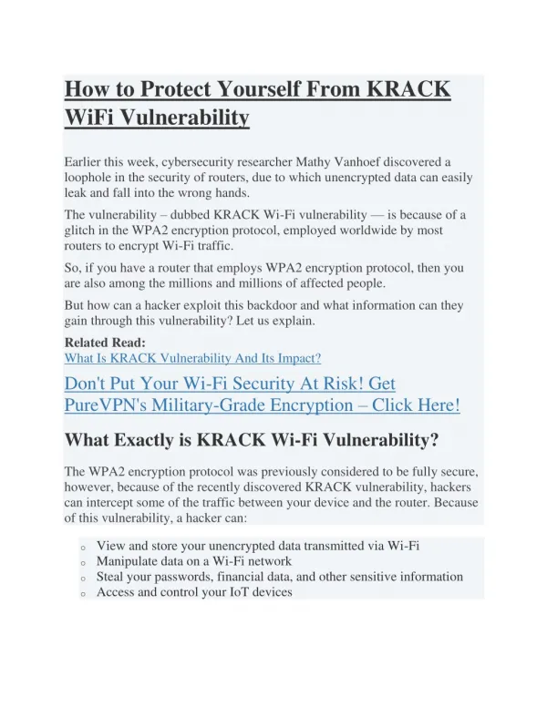 How to Stay Safe from KRACK Wi-Fi Vulnerability