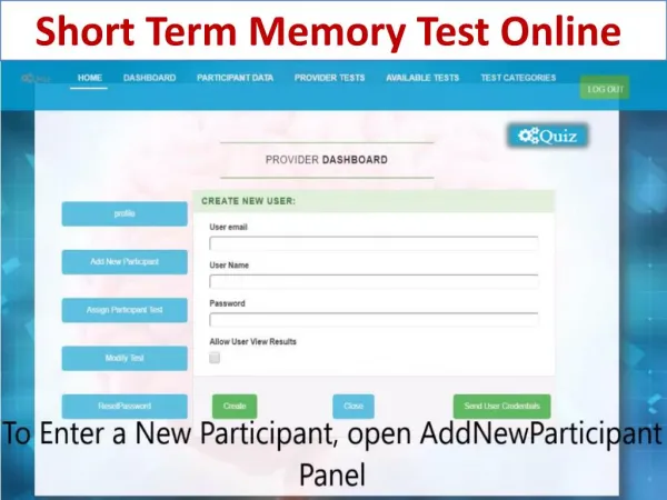 Short Term Memory Test Online