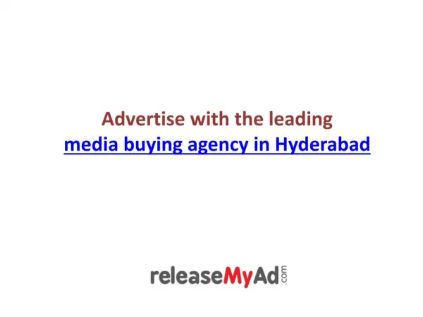 Advertise with the leading media buying agency in Hyderabad.