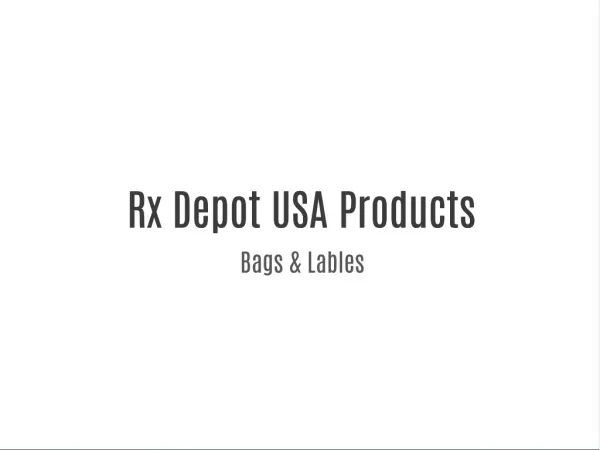 Rx Depot USA Products Catalog