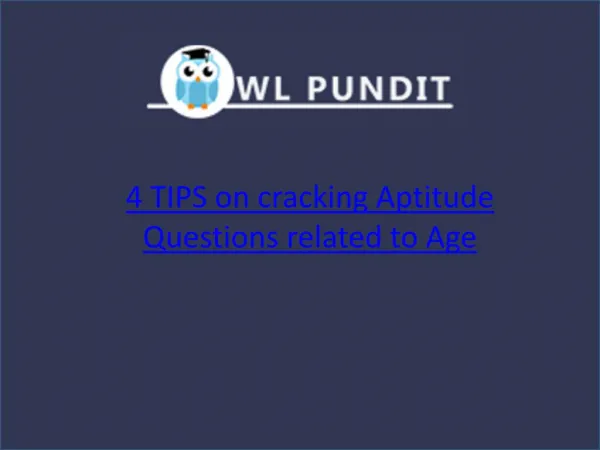 4 tips on cracking aptitude questions related